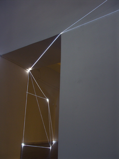 CARLO BERNARDINI, PERMEABLE SPACE 2008. Installazione in fibre ottiche, mt h 3x7x8. Bratislava, “Sculpture and Object XIII”, GMB-Mirbach Palace.