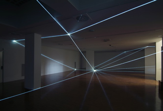 CARLO BERNARDINI, SPAZIO PERMEABILE 2008, Installazione ambientale in fibra ottica, mt h 3,50x18x18. Lissone (MI) Museo d’Arte Contemporanea.