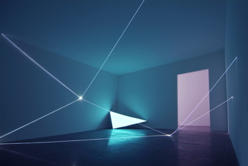 Carlo Bernardini, Campo Organico di Luce 2010; installazione in fibre ottiche interno esterno, mt h 5x20x10. La Scultura Italiana del XXI secolo, Fondazione Pomodoro, Milano.