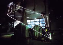 SPAZIO PERMEABILE 2001 Fibre ottiche, mt h 10x10x5, Officine del gas, Bovisa Milano.