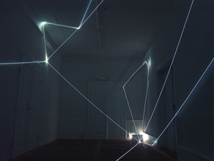 CARLO BERNARDINI, LIGHT CATALYST 2008. Fiber optic installation, feet h 11x22x11. Abtsgmünd-Untergröningen (Stuttgart), Kunstverein KISS Kunst im Schloss Untergröningen Temporares Museum.