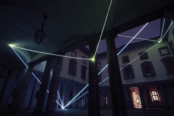 CARLO BERNARDINI, THE LIGHT THAT GENERATES SPACE 2009 – 2010, Fiber optic installation, feet h 66x91x100, Palazzo Litta, Direzione dei Beni Culturali, Milan.