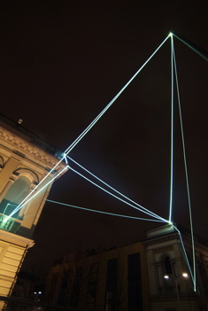 CARLO BERNARDINI, LIGHT CATALYST 2008, Fiber optic installation, feet h 53x71x64. Lissone (MI), Museum of Contemporary Art.