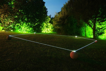 CARLO BERNARDINI, Event Horizon 2007, optic fibers, terracotta spheres; feet h 2x52x42. Ariis di Rivignano (UD) Villa Ottello Savorgnan.