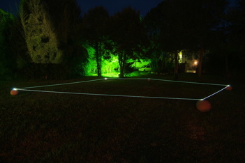 CARLO BERNARDINI, Event Horizon 2007, optic fibers, terracotta spheres; feet h 2x52x42. Ariis di Rivignano (UD); Villa Ottello Savorgnan.