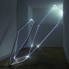 CARLO BERNARDINI, Light Catalyst 2005, stainless steel, optic fibers, feet h 16x11x22. Francavilla al mare, Michetti Museum.