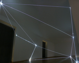 CARLO BERNARDINI, States of Lighting 2004, optical fibres, Bruna Soletti Gallery, Milan.