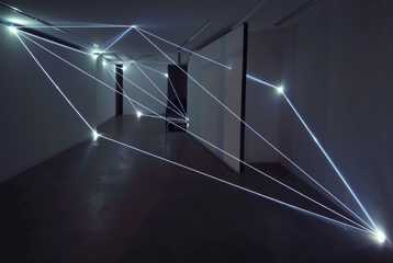 Carlo Bernardini, Progressive Code 2010; optic fibers installation, environmental dimension. Antonella Cattani Contemporary Art, Bolzano.
