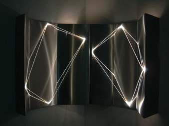 CARLO BERNARDINI, Permeable Spaces 2000, stainless steel, optical fibres, feet h 3,5x6x1.