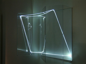 CARLO BERNARDINI, Virtual Volums  2001, Optical fibres, plexiglass, feet h 3,5x4,5x1,5