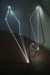 CARLO BERNARDINI, LIGHT CATALYST 2005, stainless steel, optic fibers, feet h 11x25x7, Rome, S.Luca Academy