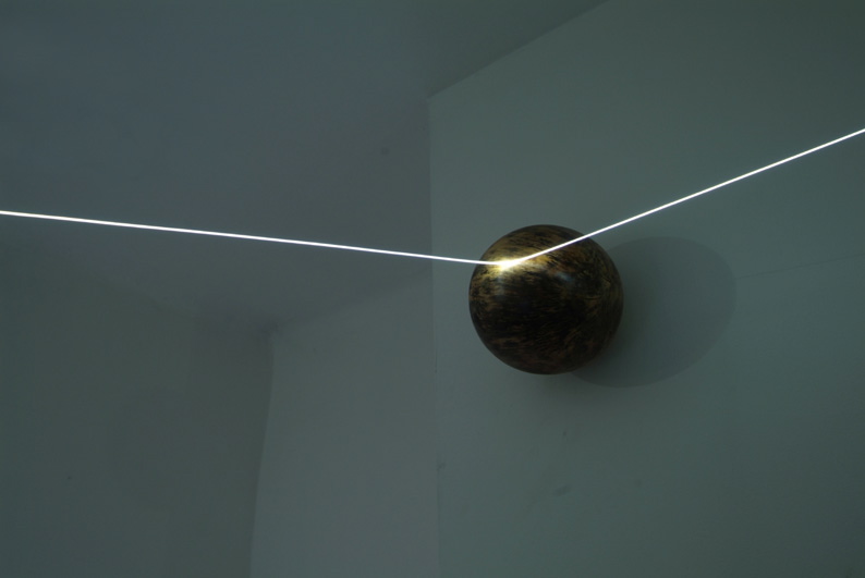 CARLO BERNARDINI, Event Horizon 2007, optic fibers, stainless steel spheres; feet h 7x21x17,5 (part.) Como, Allarmi3, Casema De Cristoforis.