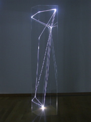 PERMEABLE SPACE 2003 Plexiglass, optical fibres, feet h 7x2x2