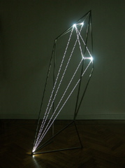 THE DIVISION OF VISUAL UNITY 2002 Stainless steel, optical fibers; feet h 8x3x3.