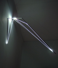 PERMEABLE SPACE 2004 Stainless steel, optical fibers, feet h 2x2,5x1