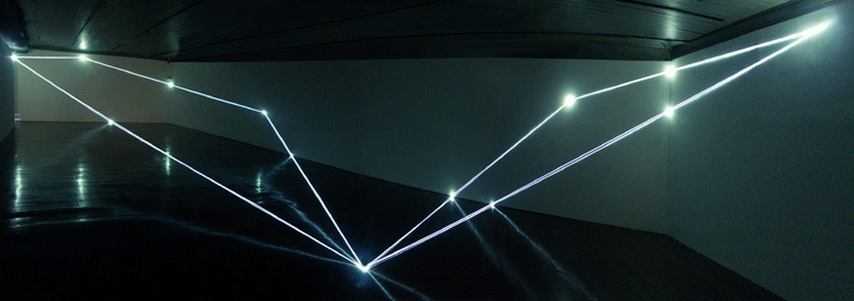 PERMEABLE SPACE 2004 Optical fibres, feet h 12x33x75 (one-dimensional vision), Passo Imperiale Museum, Rio de Janeiro.