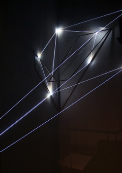 Carlo Bernardini, The Corner’s Revenge  2011; optic fibres, stainless steele (part.) mt h 18x3x4. MACRO Museo d'Arte Contemporanea di Roma.