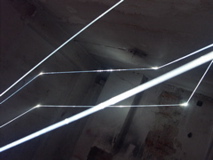 CARLO BERNARDINI, PERMEABLE SPACE 2008. Installazione in fibre ottiche, mt h 3x3x2,5; Praga, Alternative Space, "TINA B".