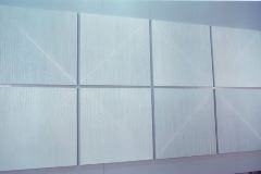 SUPERFICI VIRTUALI CON LINEE DI LUCEOMBRA 1996 Acrilico e fosforo su tavola, cm h 285x575, XII Quadriennale, Palazzo delle Esposizioni, Roma.