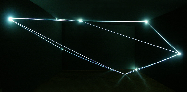 CARLO BERNARDINI, Permeable Space 2006, optic fibers, feet h 14x28x14. Parigi, Comune di Montrouge.
