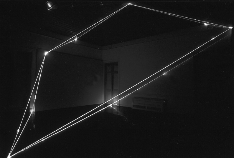 CARLO BERNARDINI, Permeable Space 2000, optic fibres, feet h 15x24x24, Art Gallery Silpakorn University, Bangkok.