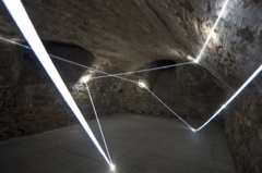 CARLO BERNARDINI, LIGHT ACCUMULATOR 2008, Fiber optic installation, feet h 11x22x14; Triefenstein Homburg (Frankfurt), Kunst in Schloss Homburg.