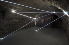 CARLO BERNARDINI, LIGHT ACCUMULATOR 2008; Fiber optic installation, feet h 11x22x14. Triefenstein Homburg (Frankfurt), Kunst in Schloss Homburg.