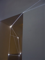 CARLO BERNARDINI, PERMEABLE SPACE 2008. Fiber optic installation, feet h 11x25x28. Bratislava, “Sculpture and Object XIII”, GMB-Mirbach Palace.