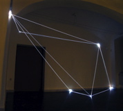 CARLO BERNARDINI, PERMEABLE SPACE 2008. Fiber optic installation, feet h 11x25x28; Bratislava, “Sculpture and Object XIII”, GMB-Mirbach Palace.
