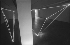 CARLO BERNARDINI, The Division of Visual Unity 1999, optical fibers, feet h 9x36x24 - h 9x36x7,5, Arsenal Gallery, Bialystok (Poland).