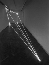 CARLO BERNARDINI, The Division of Visual Unity 1999, optical fibers, feet h 9x36x7,5, Arsenal Gallery, Bialystok (Poland).
