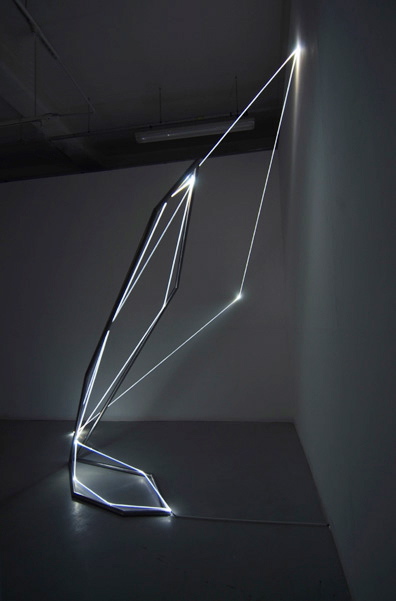 CARLO BERNARDINI, LIGHT CATALYST 2005, stainless steel, optic fibers; feet h 14x16x14, Torino, Velan Contemporary Art Center