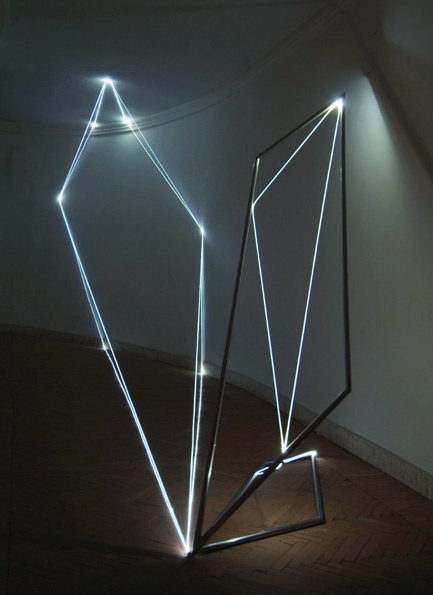 CARLO BERNARDINI, LIGHT CATALYST 2005, stainless steel, optic fibers; feet h 11x25x7, Rome, S.Luca Academy