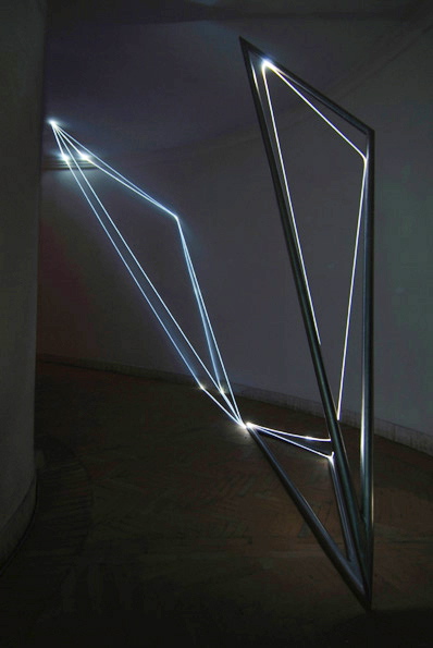 CARLO BERNARDINI, LIGHT CATALYST 2005, stainless steel, optic fibers, feet h 11x16x6, Rome, S.Luca Academy