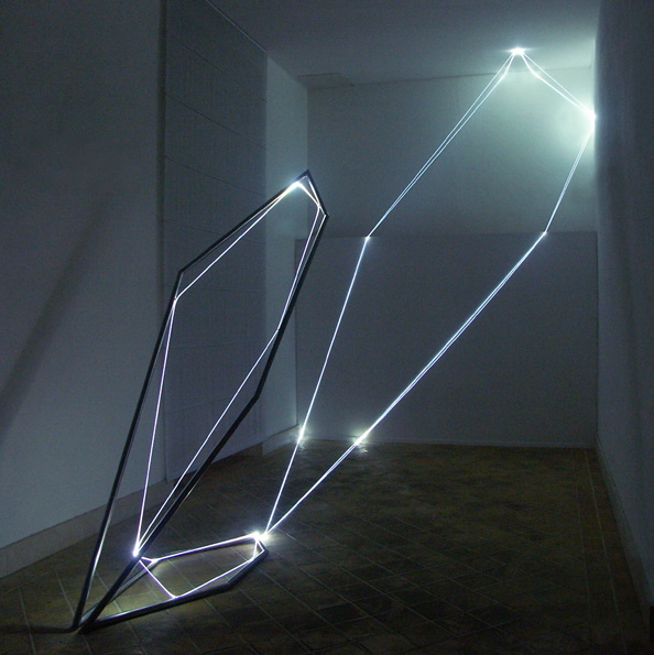 CARLO BERNARDINI, LIGHT CATALYST 2005, stainless steel, optic fibers, feet h 16x11x22. Francavilla al mare, Michetti Museum