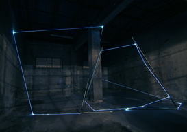 CARLO BERNARDINI, Light Catalyst 2007, stainless steel, optic fibers, feet 12,5x28x24,5; Bollate-Milano, Fabbrica Borroni.