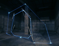 CARLO BERNARDINI, Light Catalyst 2007, stainless steel, optic fibers; feet 12,5x28x24,5. Bollate-Milano, Fabbrica Borroni.