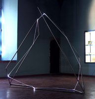 CARLO BERNARDINI, Light Catalyst 2007, stainless steel, optic fibers, feet h 9x10x4. Pavia, Museo Civico, Visconteo Castel.