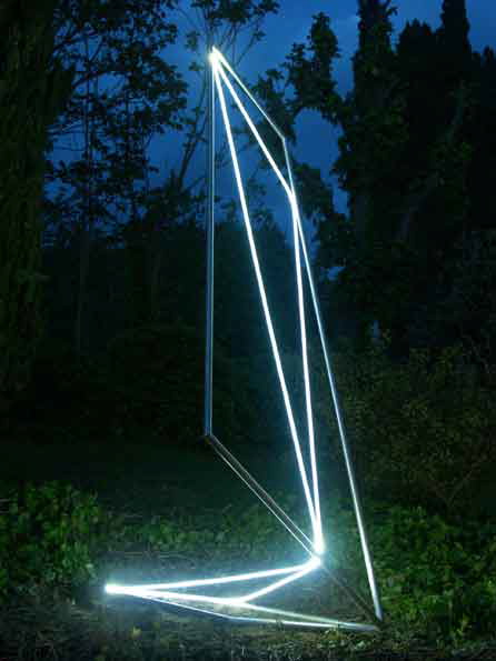 CARLO BERNARDINI Permeable Space 2003 Stainless steel, optical fibers, feet h 13x7x5