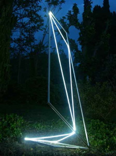 CARLO BERNARDINI Permeable Space 2003 Stainless steel, optical fibers, feet h 13x7x5